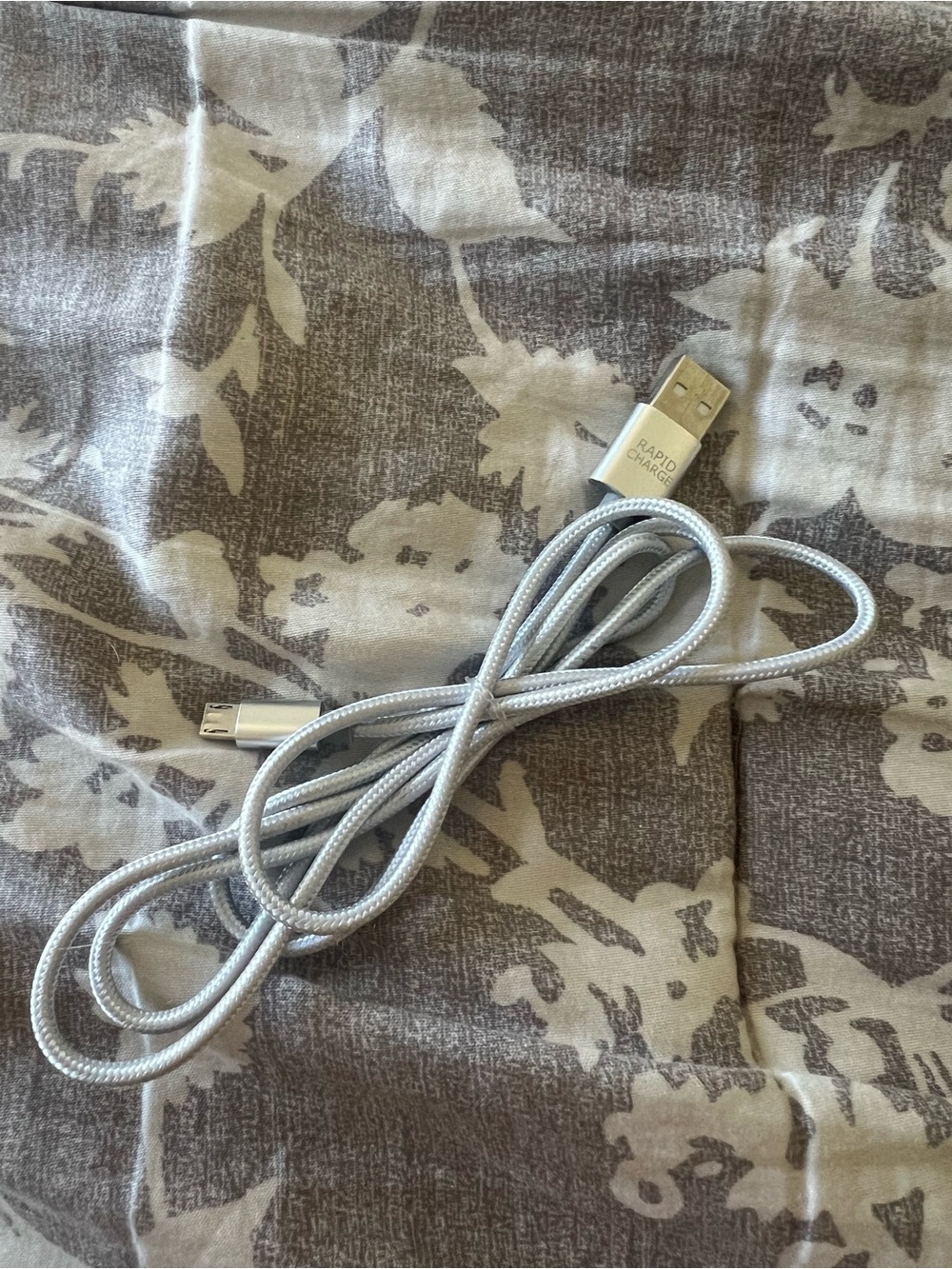 Silver Braided USB Charging Cable - Rapid Charge
